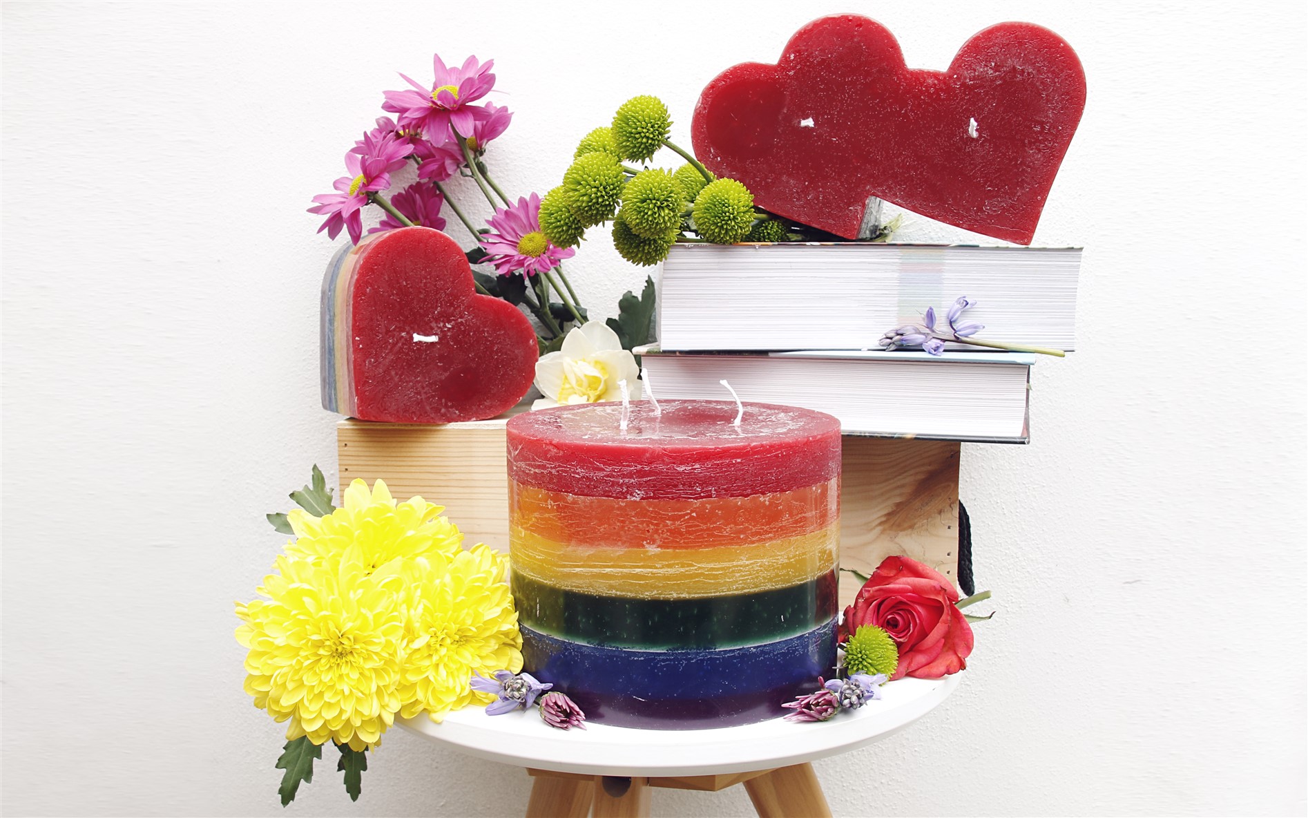 Recycled with Pride! Exetermade rainbow candles to support Stonewall